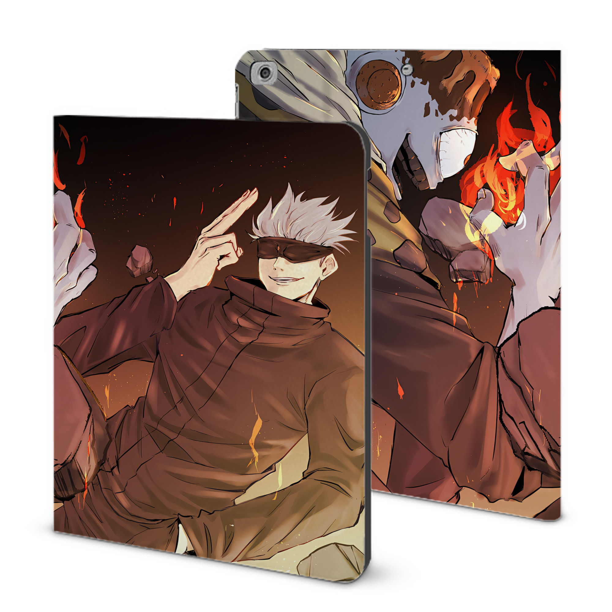 （画像用） 呪術廻戦 Jujutsu Kaisen IPad ケース ブック型 PUレザー TPU 耐衝撃 軽量 薄型 ペン収納なし 全面保護 IPad 各モデル対応